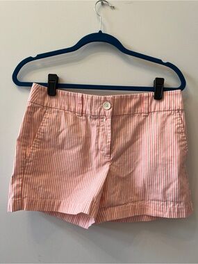 LOFT Pink Stripe Cotton Bermuda Shorts